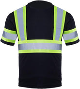 Safety Shirts for Men Hi Vis Short Sleeve Reflective ANSI Class 2 High Visibility Safety Work T Shirts